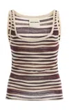 Zulu & Zephyr Exclusive Striped Knit Tank Top In Brown
