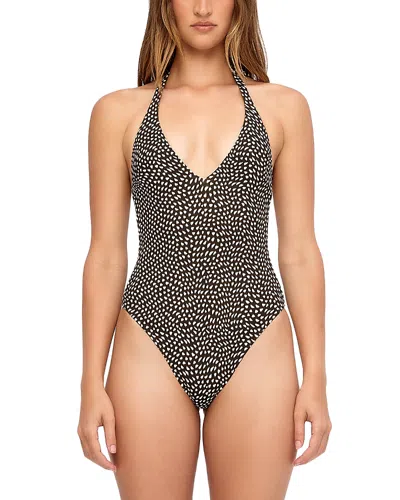 Zulu & Zephyr Halter One Piece Swimsuit In Black