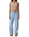 Zulu & Zephyr Linen Blend Tie Top In Camel In Brown