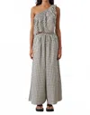 Zulu & Zephyr Pecan Touched One Shoulder Top In White In Gray