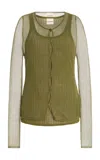 Zulu & Zephyr Sheer-knit Cardigan Set In Multi