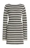 Zulu & Zephyr Striped Cotton-blend Textured-knit Mini Dress