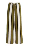 Zulu & Zephyr Striped Cotton-blend Textured-knit Pants In Multi