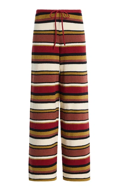 Zulu & Zephyr Striped Cotton-linen Knit Pants In Multi