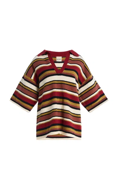 Zulu & Zephyr Striped Cotton-linen Knit Shirt In Multi