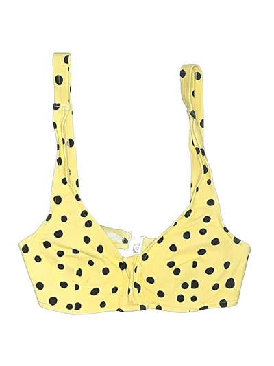 Pre-owned Zulu & Zephyr Swimsuit Top Yellow Polka Dots Pattern Swimwear