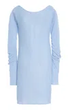 Zulu & Zephyr Exclusive Gathered Knit Mini Dress In Light Blue