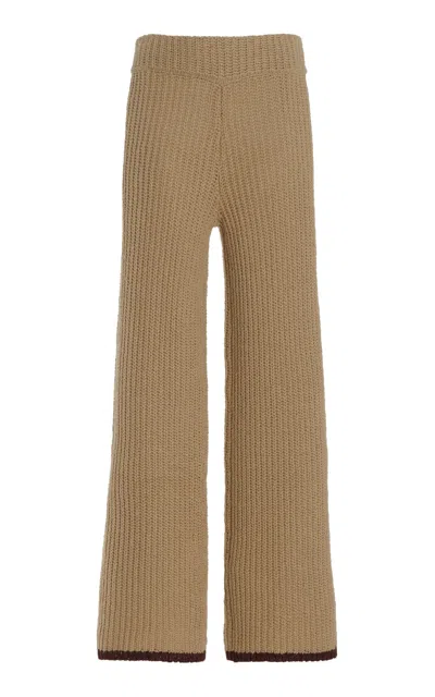Zulu & Zephyr Ribbed-knit Cotton Pants In Ivory