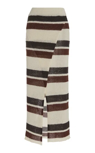 Zulu & Zephyr Striped Cotton-blend Knit Skirt In Multi