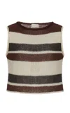 Zulu & Zephyr Striped Cotton-blend Knit Top In Multi