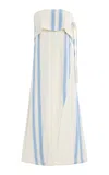Zulu & Zephyr Striped Cotton-linen Dress In Blue