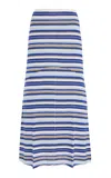 Zulu & Zephyr Striped Knit Skirt In Blue