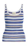 Zulu & Zephyr Striped Knit Tank Top In Blue