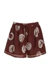 Zulu & Zephyr Textured Cotton-blend Shorts In Brown