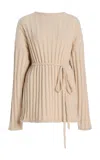Zulu & Zephyr Textured-knit Cotton-blend Tunic In Ivory