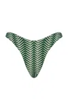 Zulu & Zephyr Zig-zag Curve Bikini Brief In Green