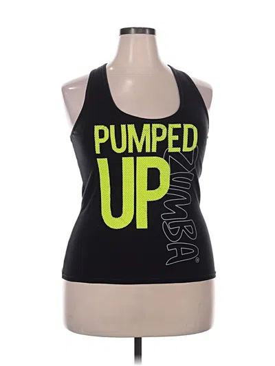 Pre-owned Zumba Wear Tank Top Black Halter Neckline Tops