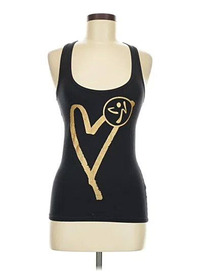 Pre-owned Zumba Wear Tank Top Gold Halter Neckline Tops