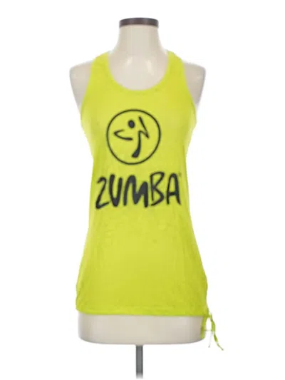 Pre-owned Zumba Wear Tank Top Yellow Halter Neckline Tops