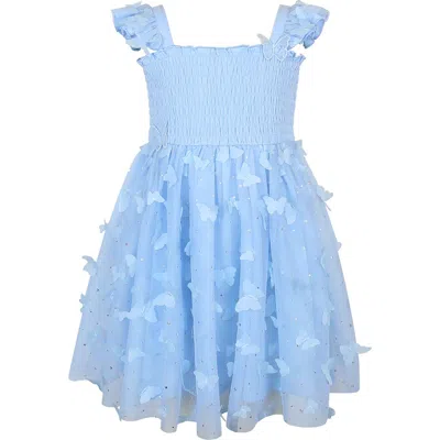 Zunie Kids' 3d Butterfly Dress In Blue