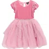 Zunie Kids' Bubble Velvet Party Dress In Pink