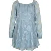 Zunie Kids' Burnout Chiffon Skirted Party Romper In Blue