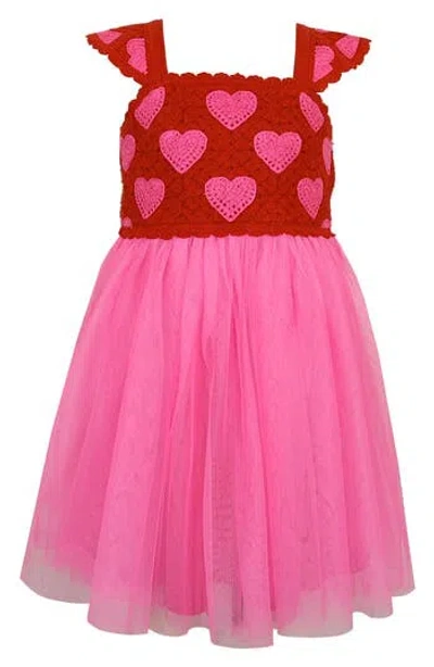 Zunie Kids' Butterfly Knit Bodice Tutu Dress In Pink