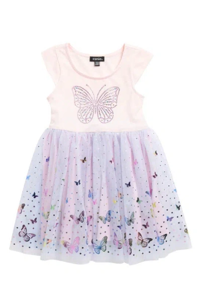 Zunie Kids' Butterfly Tulle Dress In Multi