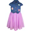 Zunie Kids' Cap Sleeve Mesh Tutu Dress In Blue