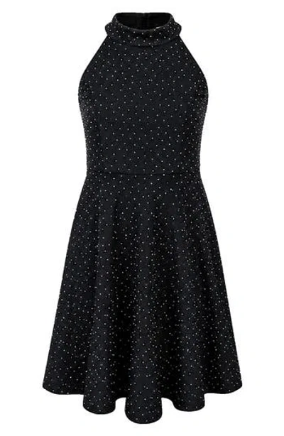 Zunie Kids' Dew Drop Party Skater Dress In Black