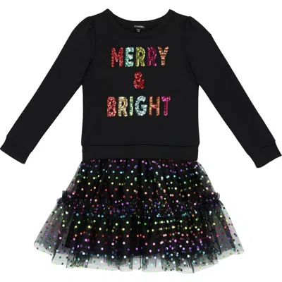Zunie Kids' Drop Waist Sequin Tutu Dress In Black