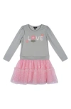 Zunie Kids' Drop Waist Tutu Dress In Sage/pink