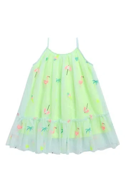 Zunie Kids' Embroidered Mesh Dress In Multi