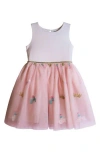 Zunie Kids' Embroidered Tutu Dress In Ivory/blush