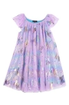 Zunie Kids' Float Foil Butterfly Dress In Purple