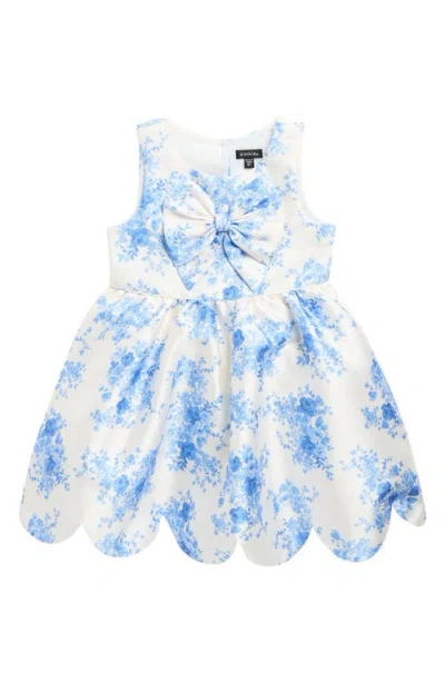 Zunie Babies'  Kids' Floral Mikado Party Dress In Blue