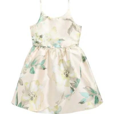 Zunie Kids' Floral Mikado Party Dress In Multi