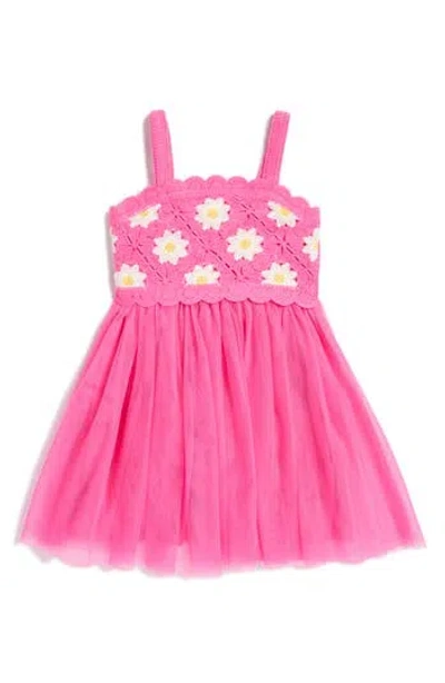 Zunie Kids' Flower Knit Bodice Tulle Skirt Dress