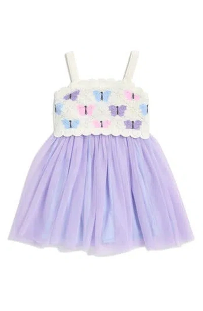 Zunie Kids' Flower Knit Bodice Tulle Skirt Dress