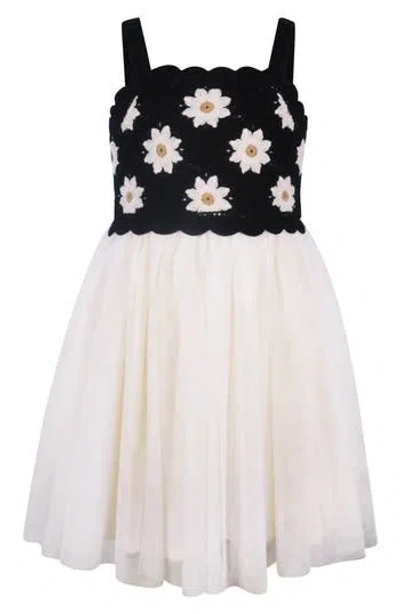 Zunie Kids' Flower Knit Bodice Tulle Skirt Dress