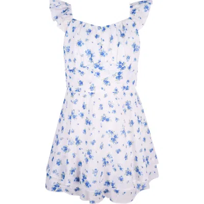 Zunie Kids' Flutter Sleeve Romper In White