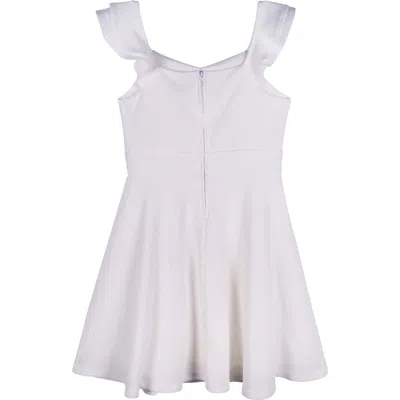 Zunie Kids' Flutter Sleeve Skater Dress In Ivory