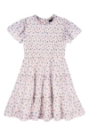Zunie Kids' Flutter Sleeve Smocked Dress In Pink