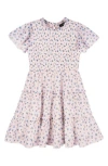 Zunie Kids' Flutter Sleeve Smocked Dress In Pink