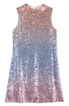 Zunie Kids' Gradient Sequin Shift Dress In Multi