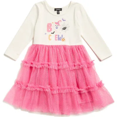 Zunie Kids' Long Sleeve Combo Tutu Dress In Pink