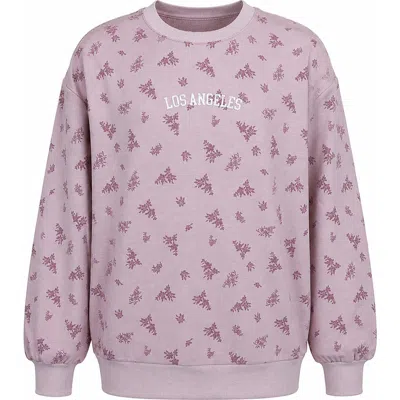 Zunie Kids' Los Angeles Floral Graphic Sweatshirt In Purple