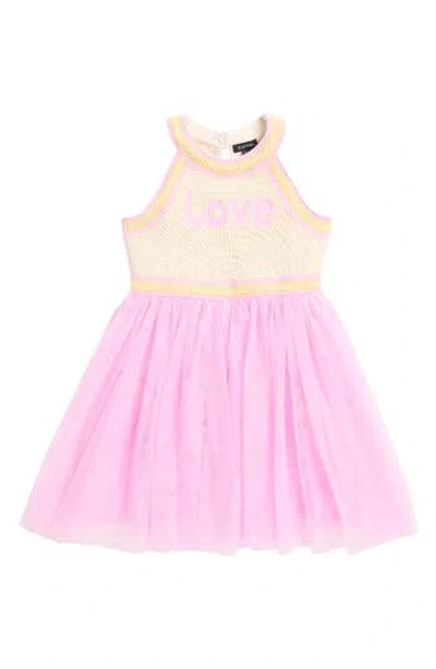 Zunie Kids' Love Open Knit Tutu In Pink