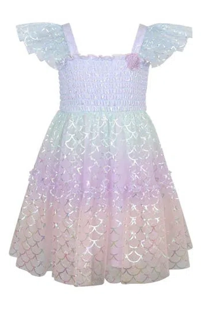 Zunie Kids' Mermaid Mesh Dress In Blue