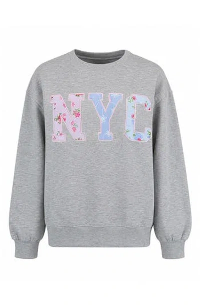 Zunie Kids' Nyc Oversized Graphic Sweatshirt In Gray